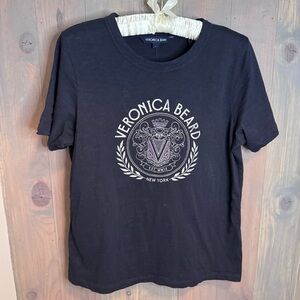 Veronica Beard Logo Crest Graphic Tee Black Small